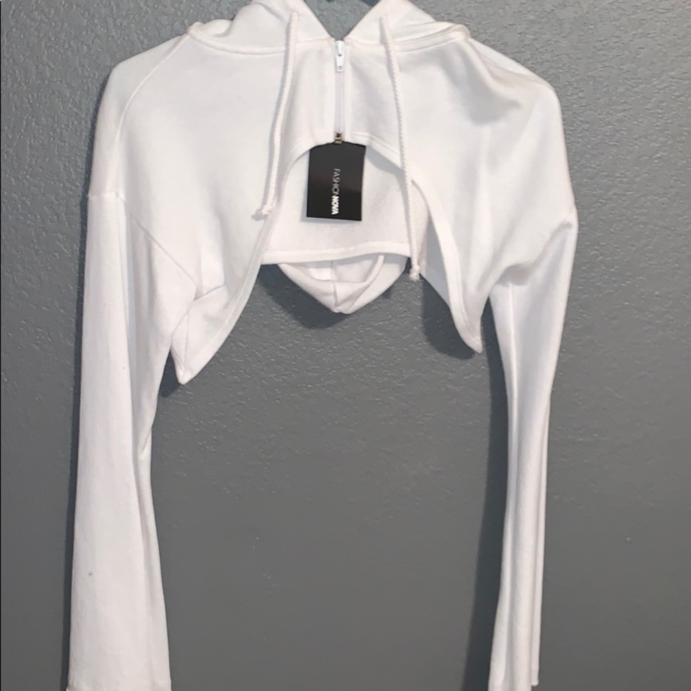 Cropped  fashion nova hooded zip up